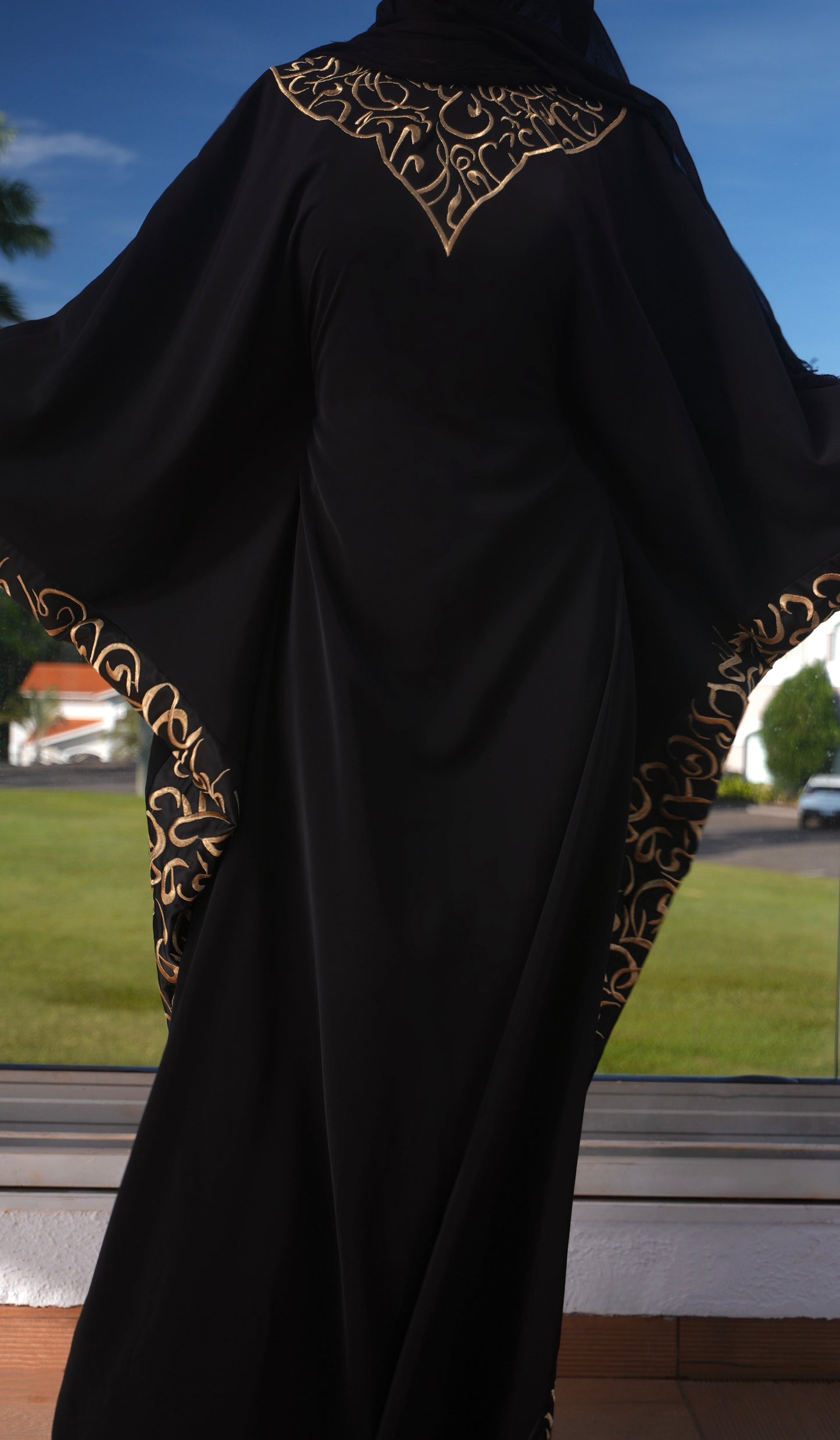 Black Butterfly With Gold Embroidery